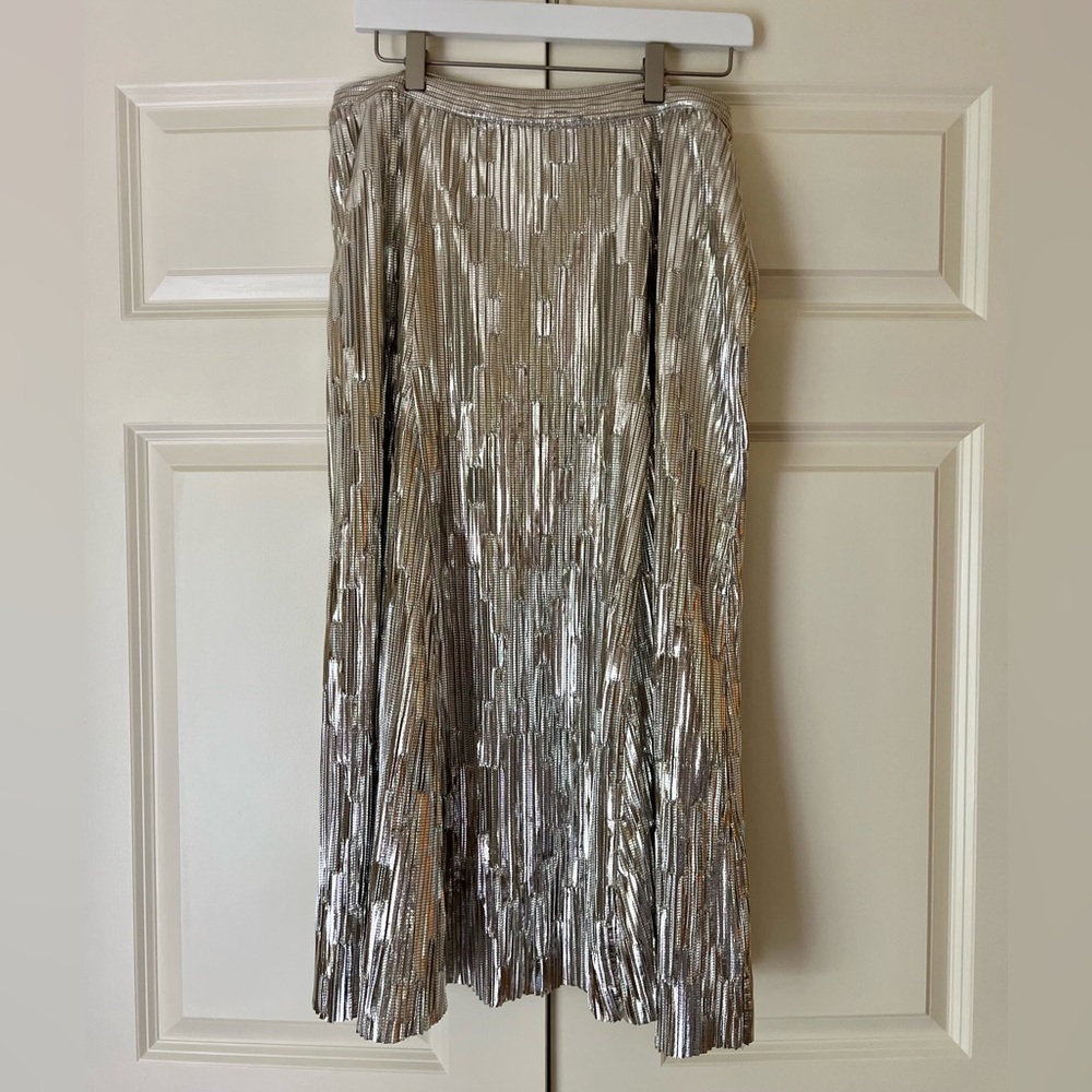 Maeve Gold A-Line Midi Skirt size 8